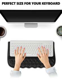 Support de clavier d'ordinateur avec appui-poignet, support de clavier incliné ergonomique - rehausseur de clavier avec repose-poignet - support de plateau de clavier, soulage la douleur et la fatigue - noir