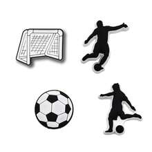 30pcs Football Match Series Shoe Charms Set For Clogs Bubble Slides Sandals, PVC Shoe Decorations Beach Bag Accessories Gift Idea For Birthday Christmas Halloween Party Favors - Multicolor - View 4