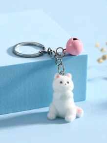 Cute Cartoon Flocked Lifelike 3D Mischievous Cat Ornament Keychain, Bell Keychain, Adorable Cartoon Animal Couple Pendant For Bag/Phone/Key, Party Car Accessories Bag Charm Backpack For School Animal Goth Y2k Christmas Gift Ideas Bag Accessories Lanyards With Id Holder Car Accessories Bag Charms Gifts For Mother, Father, Graduation, And Teacher - Multicolor - View 7
