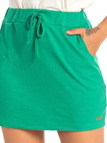 Women's Crystal Ribbed Skirt - 綠色 - 查看 2