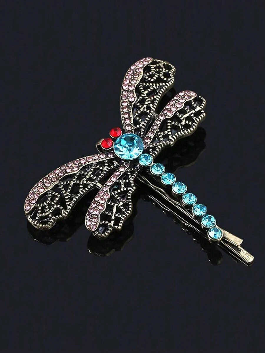 1 件万圣节鬼魂复古蝴蝶发夹，时尚蜻蜓发饰女士礼物，鬼魂妈妈发饰，哥特朋克女士发饰，万圣节派对角色扮演装饰，节日礼物，日常配饰 - 彩色 - 查看 1