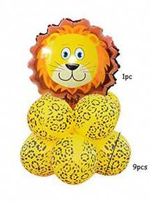 10 件、50 件/套丛林野生动物图案气球老虎狮子斑马鹿牛印花气球生日派对套装 - 彩色 - 查看 9