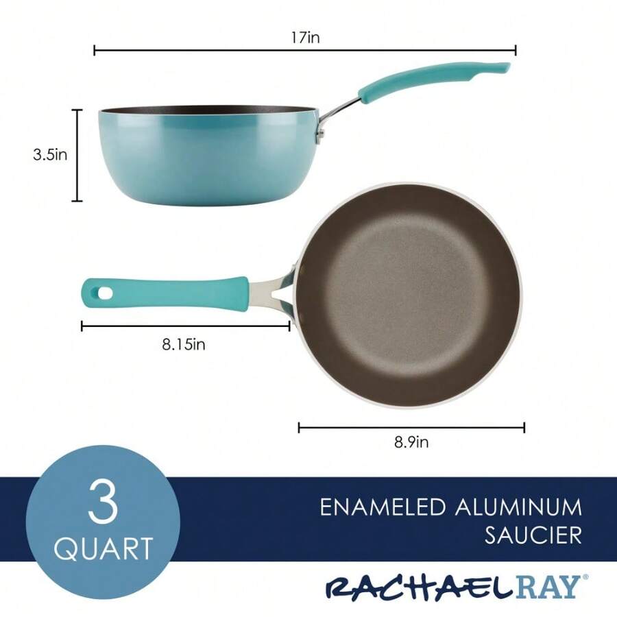 Cook + Create Aluminum Nonstick Saucier Pan, 3 Quart, Agave Blue SHEIN USA