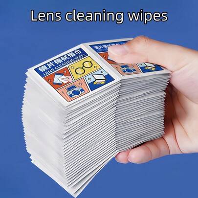 10/30/50/100/200 片眼镜清洁湿巾，一次性使用镜头清洁布，适用于眼镜、智能手机、电脑、相机和其他玻璃表面，便携包装，适合家庭、旅行