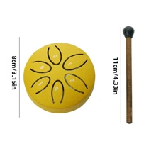 Mini-Äthertrommel, 3 Zoll, Stahlzungentrommel, Handtrommel aus Kohlenstoffstahl, Regentrommel, Schlaginstrument, tragbare Mini-Eisentrommel, geeignet für Anfänger, Trommelspielzeug, Musik > Instrumente, Musikmacher, Musik, Schlagzeug, Trommel - Verschiedenfarbig - Übersicht 3