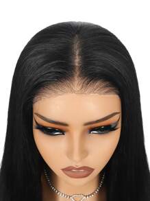 9X6 Straight Wear&Go Glueless Wig Human Hair Wig Transparent Lace Pre Plucked Ready To Wear Lace Closure Wig Without Glue And Gel Natural Black Color Human Hair Wig Beginner Friendly - Black - View 5