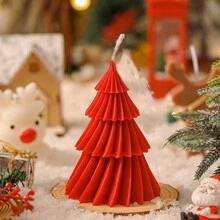 1pc, Handmade Christmas Tree Shaped Scented Candles, Slight Color Difference, Suitable For Home Decor, Restaurant, Birthday, Party, Bathroom Aromatherapy Christmas Decorations Room Decor, Christmas Gifts