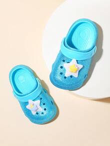 Modische Blumen Deko Kinder Durchbrochene Clogs, leicht & rutschfestes EVA Material Kinder Garten Clogs & Pantoletten, helle Farben wasserdichte Strand & Innen Hausschuhe - Lindgrün - Übersicht 3