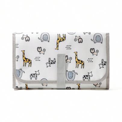 Multifunctional Waterproof Diaper Bag,Padded Changing Mat, Oxford Cloth Printed Tote Handbag For Baby/Infant, Suitable For Hanging On Stroller