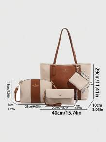 Túi Tote trơn nhiều màu, sức chứa lớn, nhiều mảnh, họa tiết chữ thập, phong cách Châu Âu và Mỹ mới, Túi xách đeo chéo vai cổ điển - Xem 3