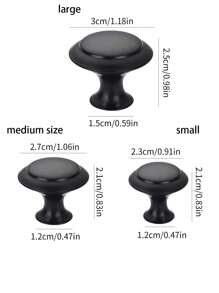 8pcs/set Stainless Steel Drawer Handle, Simple Style For Household Use - Black - View 2