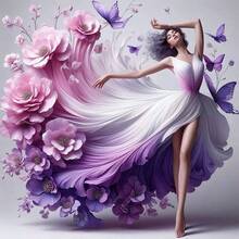 1 件优雅舞蹈主题 5D 钻石画套装，适合女性 - DIY 钻石艺术刺绣，适合客厅、卧室、办公室的墙面装饰，惊喜礼物 - 彩色 - 查看 15