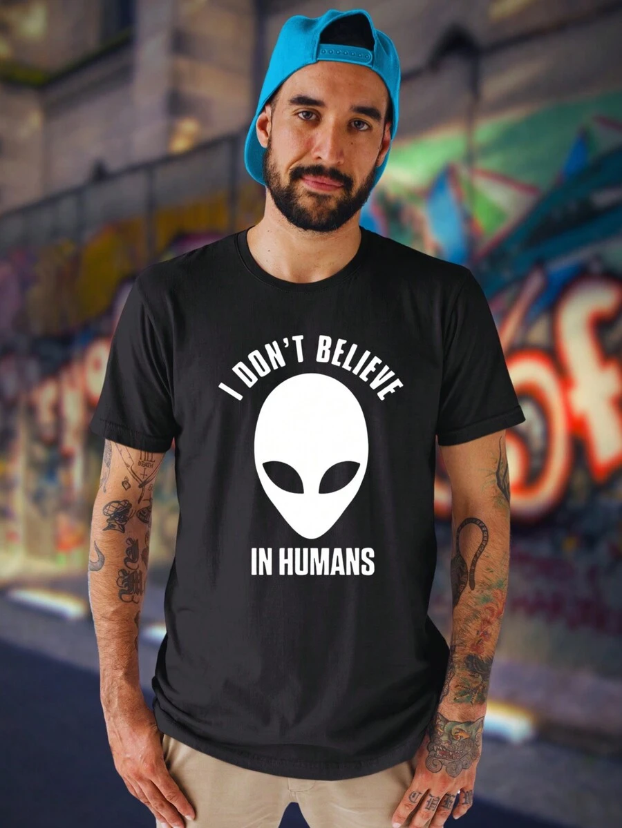 Men's Cotton Alien Et Alien T-Shirt - màu đen - Xem 1