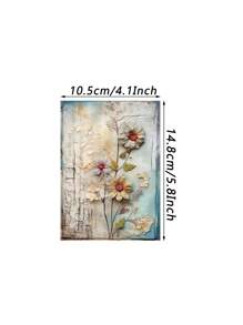 12 Blatt Vintage Blumen Sammelalbum Papier, Retro Blumen Thema Scrapbooking Zubehör, Bastelpapier, Junk Journal Papier, Decoupage Papier für Bullet Journal, Kartenherstellung, DIY Kunsthandwerk Collagen - Verschiedenfarbig - Übersicht 2