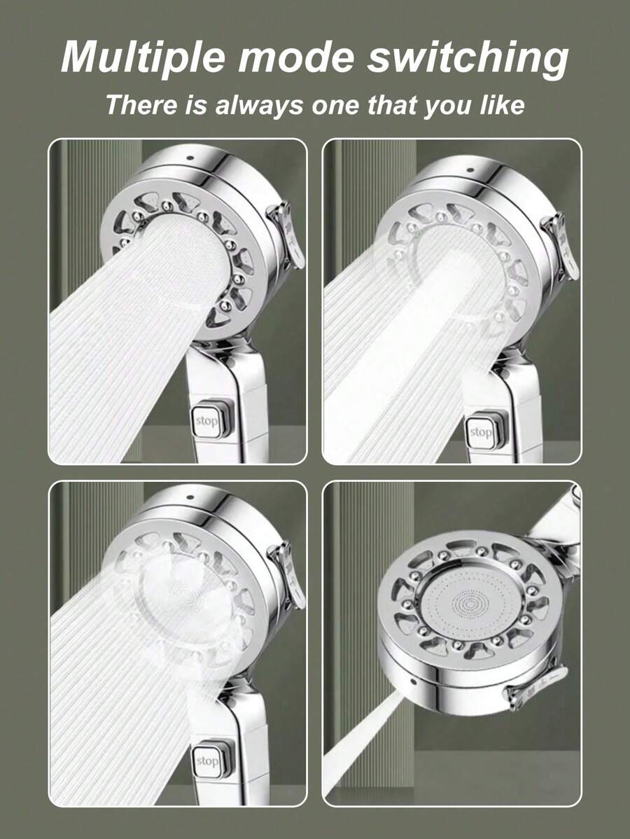 HighPressure Handheld Shower Head Set WallMounted, Round Spray For