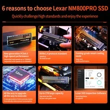 Ổ cứng thể rắn Lexar NM800 Pro SSD PCle 4.0 M2 2280 NVME 512GB 1TB 2TB Ổ cứng tương thích với /Máy tính/Máy tính xách tay - màu đen - Xem 6