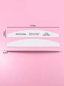 klimonla 5/10/25/50pcs Half Moon Shaped Professional Nail File With 80/80, 100/180 Grit Nail File Strips