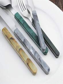 Bộ 4 dao, nĩa, thìa bằng thép không gỉ mới dùng cho bữa tiệc sang trọng hàng ngày, làm quà tặng Giáng sinh cho tiệc tùng và tụ họp - Nhiều màu - Xem 8
