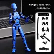 1pc Upgraded 13+ Jointed Posable 3D Printed Mechanical Action Figure, Stress Relief Lucky 13 Doll With Full Body Movement - Multicolor - View 18