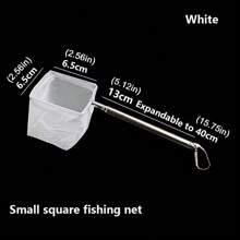 Aquarium Fishing Net Extendable Long Handle Fishing Gear For Catching Fish Shrimp Tank Clean Tools Accessories - White - View 2