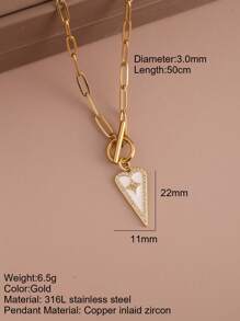 1 pieza Collar con colgante de ojo y corazón con cadena de cierre de acero inoxidable, joyería de moda para mujer, regalo de Halloween, San Valentín, mamá, madre, Día de la Madre