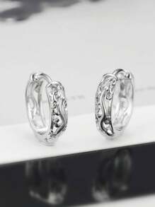 男士朋克摇滚耳环 防过敏铜/黑/银 朋克摇滚耳环 个性化龙耳环，男士镂空龙图案环状耳环 - 彩色 - 查看 4