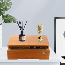 Wood Apothecary Cabinet With Drawers,Desktop Storage Box,Medicine Cabinet Storage For Home And Office Supplies,Organizer Desk Drawer Jewelry Tabletop Storage Organization Box,Counter Craft Decor - Yellow - View 3