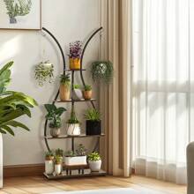 PflanzenstäNder Halter Indoor Holz Desktop Metall Gestell Pflanzenregal 5-Tier HöLzern Blumenregal Pflanzentreppe Indoor Zimmerecke Wohnzimmer Balkon Terrasse - Standard - Übersicht 2
