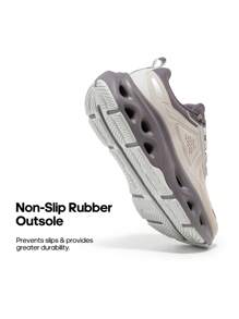 Women Fashion Sneakers Midsole Anti-Slip Comfortable Causal Walking Running Tennis Athletic Gym Workout Shoes With 3M Reflective Strips - 紫色 - 查看 2