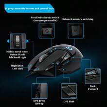 Logitech Ratón de juego G502 HERO, ratón con cable, peso ajustable, tecnología LIGHTSYNC RGB, sensor HERO 25K DPI (Negro) - Negro - Ver 7