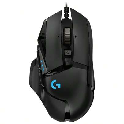 Logitech G502 HERO Gaming Mouse, Wired Mouse, Adjustable Weight, LIGHTSYNC RGB Technology, HERO 25K DPI Sensor (Black)