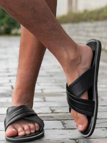 Men's High-End Business Comfortable Soft-Bottom Flat Sandals - Black - View 4