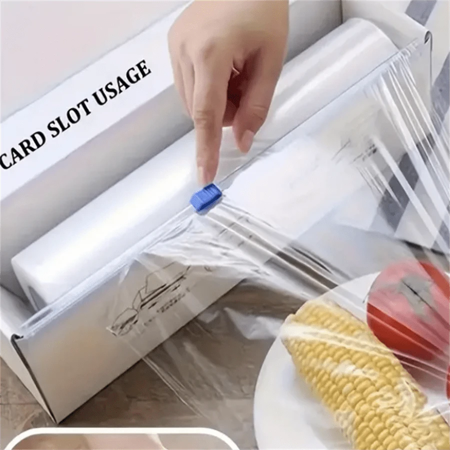 MultiPurpose Plastic Wrap Dispenser With Slide Cutter, Reusable Cling