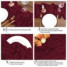 12 Pack Table Runner 10Ft Long Cheesecloth Table Runner Rustic Gauze Table Runner Romantic Fabric Cheese Cloth Table Runner For Wedding Party Bridal Baby Shower - Burgundy - View 3