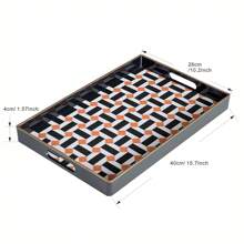 Zosenley Rectangular Tray - Decorative Tray, Plastic Tray With Handles Modern Vanity Tray Serving Tray For Ottoman, Coffee Table, Kitchen And Bathroom Halloween Christmas Costume Gifts 15.7 X 10.2 Inch Bathroom Decor Summer Back To School