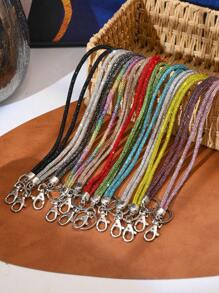 1pc Multi-Color Fashion Rhinestone Decorated Long Phone Lanyard, Keychain, Bag Pendant, Suitable As Valentine's Gift For Lovers, Friends, Compatible With All Phone Models Gifts For Mother, Family, Friends, Birthday, Holiday Phone Charm, Phone Chain