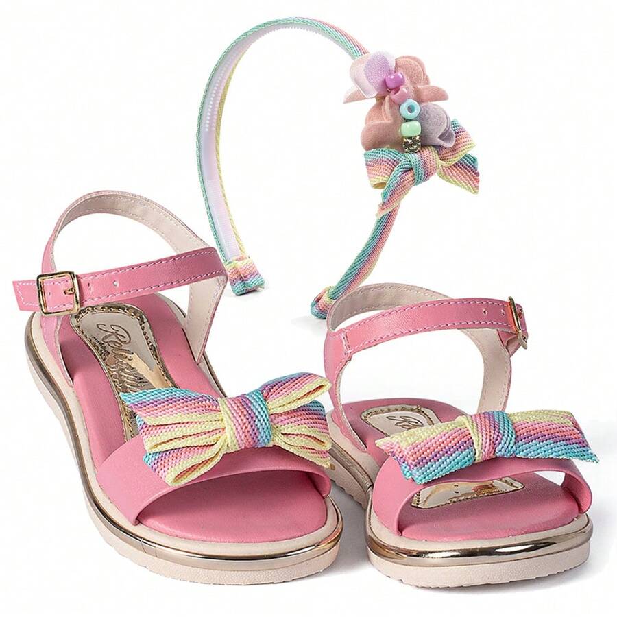 Girls' Casual Sandals With Bow - Hồng - Xem 1