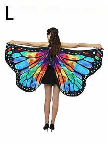 1 pieza Capa de Halloween Pequeña capa con alas de mariposa estampada Disfraz de alas de mariposa pequeñas para fiestas, bailes, Halloween
