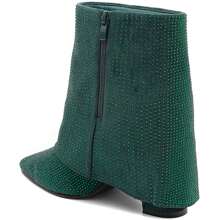 Botte De Cheville, Confectionnée En Strass - Green - View 3