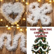 1 件 2 米厚白色雪花毛皮条纹适合作为圣诞节用品花环 - 彩色 - 查看 1