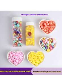 85g Colorful Pearl Sugar Colorful Sugar Beads Muffins Cup Cake Cookies Dessert Baking Decoration Sugar Beads Cake Decoration Ornaments DIY Decorative Beads Christmas Gift (Some Accessories Are Sent Randomly)