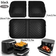 2 jeux de tapis de friteuse à air en silicone pour friteuse à tiroir flexible, accessoires de friteuse à air AF500UK réutilisables, 1x10,4L et 2x5,2L