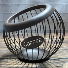 1 件时尚铁制咖啡胶囊架 - 可倾斜篮子，用于胶囊、干果和零食储存 - 非常适合厨房和客厅装饰 - 彩色 - 查看 6