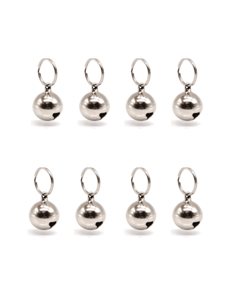 8 Pieces Pet Bells Hanging Ring Bells Decoration Pet Tracker DIY Crafts Accessories For Pets Daily Use (Silver), 8 Count (Pack Of 1)
