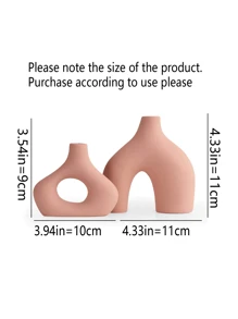 2 件套陶瓷花瓶套装，适合现代家居装饰，圆形哑光甜甜圈花瓶，适合蒲苇，中性波西米亚北欧极简主义风格花瓶，适合客厅、婚礼、餐桌、派对、办公室、卧室等场合的最佳礼物 - 新式 - 查看 6