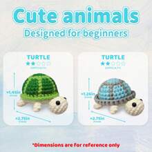 Kit de tejido de tortuga, kit de ganchillo Conjunto de manualidades de animales positivos con tutorial paso a paso, idea de regalo perfecta para entusiastas de las manualidades (accesorios en color aleatorio) Kit de ganchillo Amigurumi con manual de instrucciones y enseñanza en video