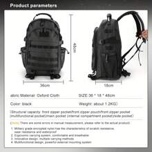 50L Outdoor  Backpack Rucksack Camping Hiking Trekking Bag - Black - View 2