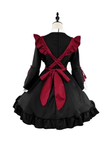 Maid Cosplay Costume Festival Girl Maid Sweet Classic Dress Apron Headband Maid Performance Costume Halloween - Multicolor - View 6