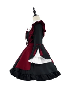 Maid Cosplay Costume Festival Girl Maid Sweet Classic Dress Apron Headband Maid Performance Costume Halloween - Multicolor - View 5
