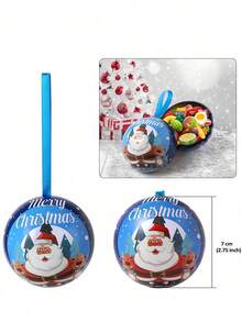 Đồ trang trí hộp kẹo Giáng sinh, 6 hộp kẹo bi thiếc Giáng sinh sáng tạo, mặt dây chuyền trang trí quả bóng treo cây thông Noel, có thể dùng làm quà tặng (không bao gồm đường) - Nhiều màu - Xem 2